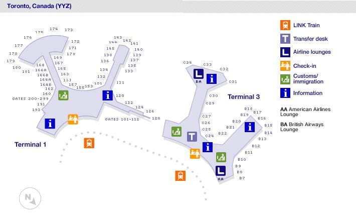 Mapa Toronto airport bran