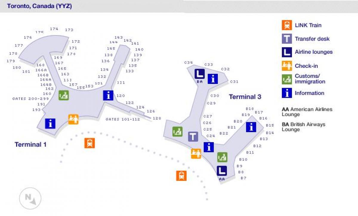Mapa Toronto airport bran