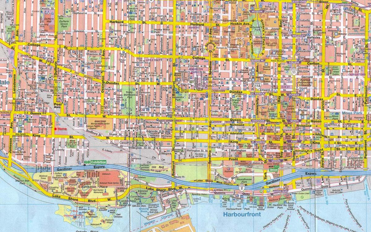 Mapa Toronto City Kanada