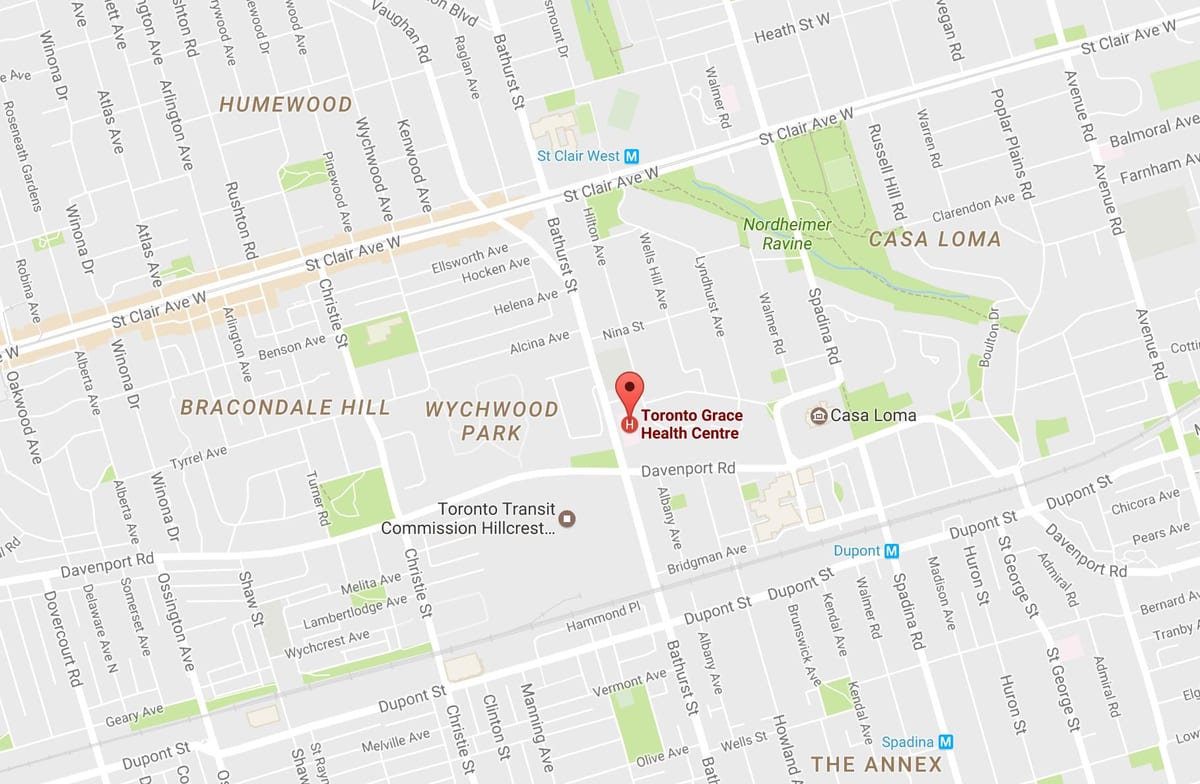 Mapa Toronto Grace Zdravotní Středisko