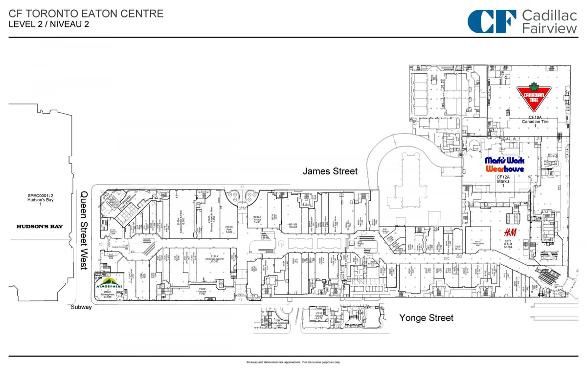 Mapa Toronto Jíst Centrum level 2