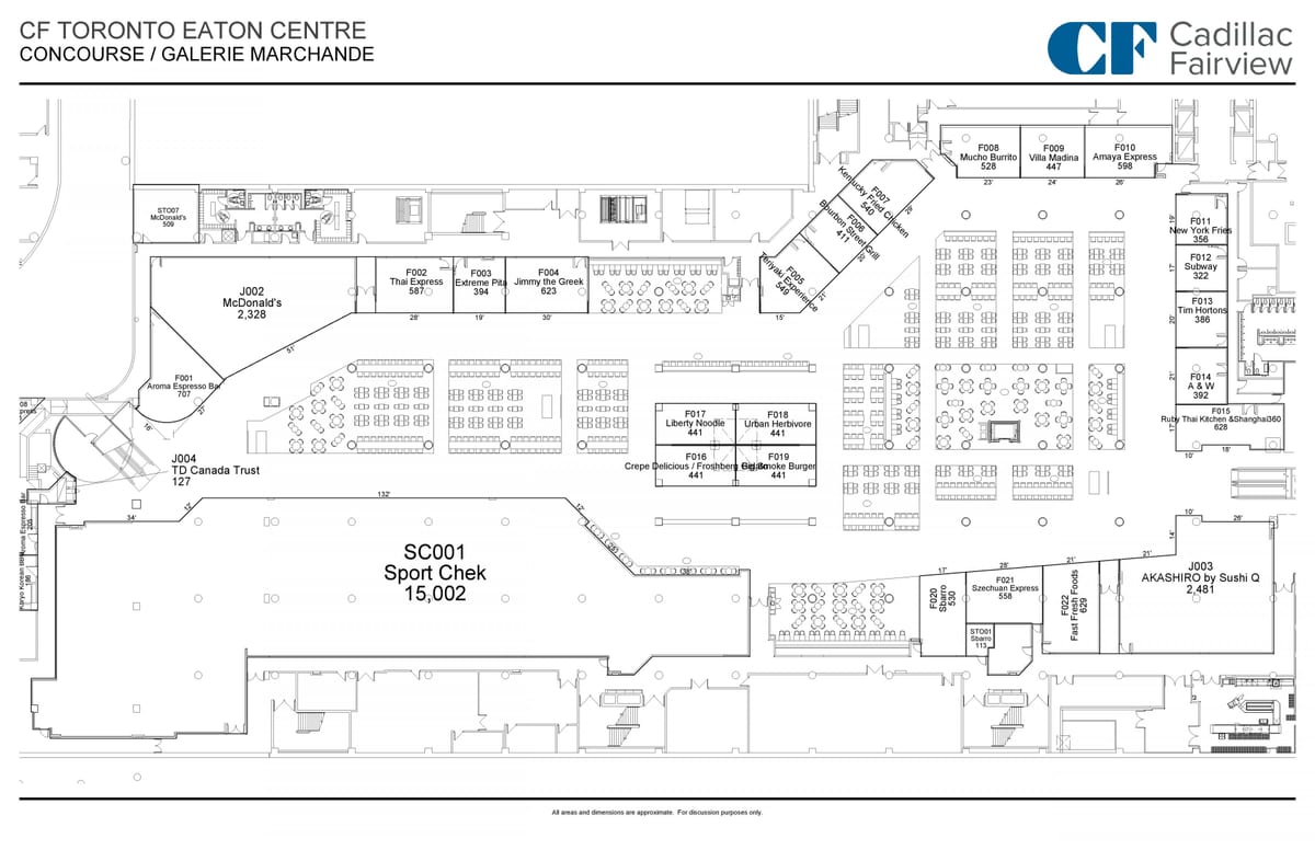 Mapa Toronto Jíst Centrum