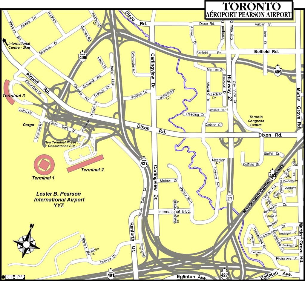 Mapa Toronto letiště