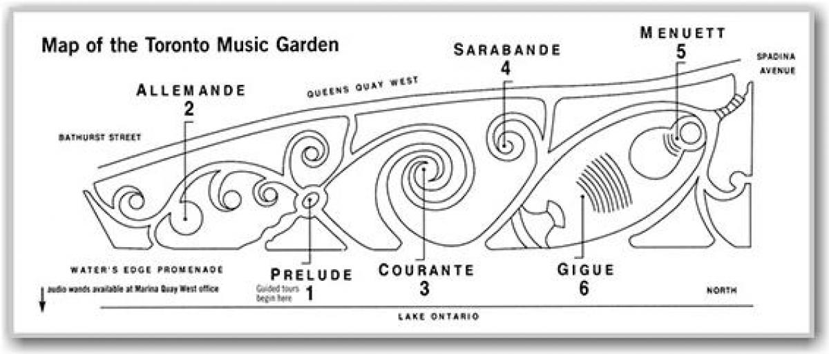 Mapa Toronto Music Garden