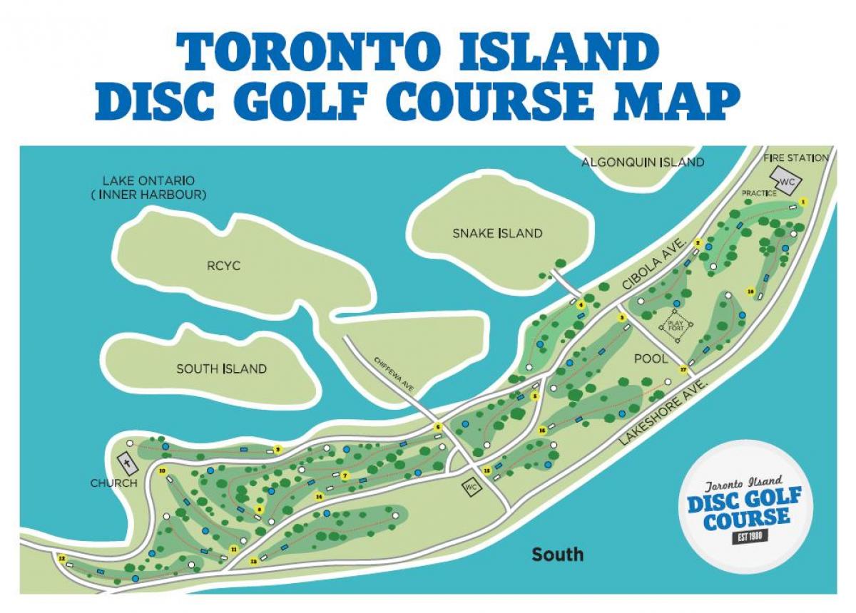 Mapa Toronto Ostrovy golfových hřišť Toronto