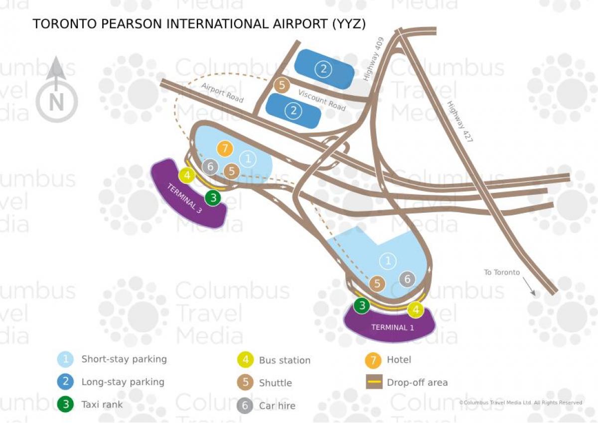 Mapa Toronto Pearson letiště
