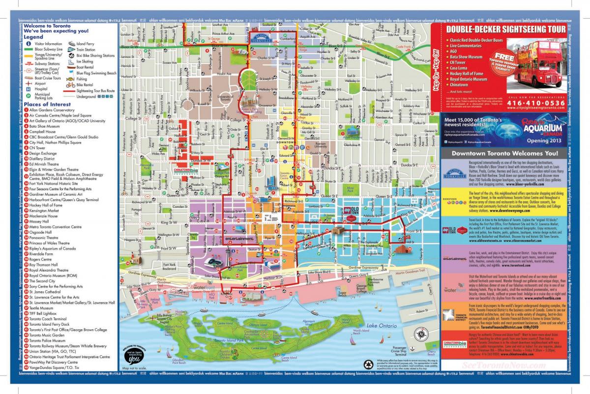 Mapa Toronto turistů