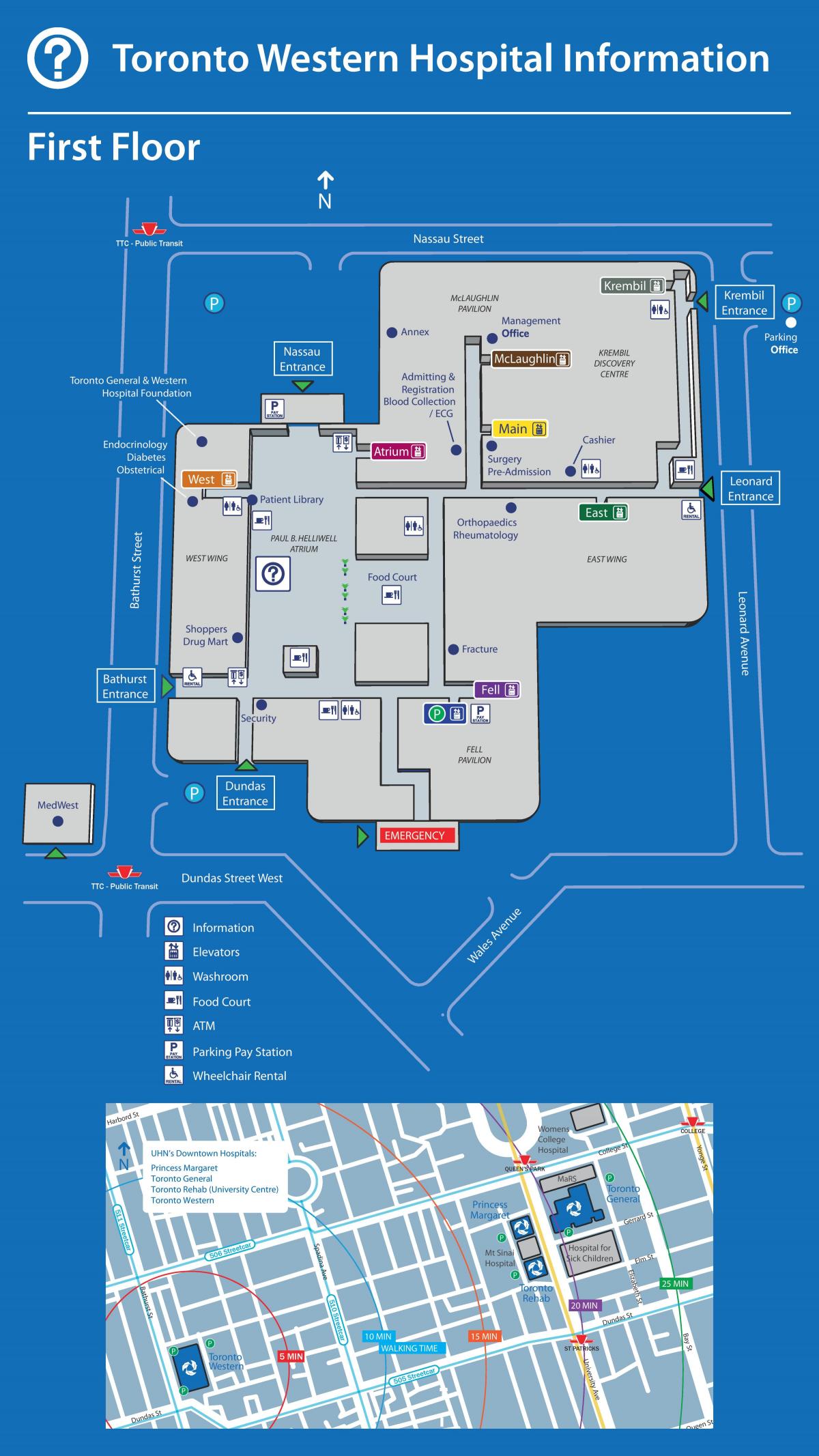 Mapa Toronto Západní Nemocnice