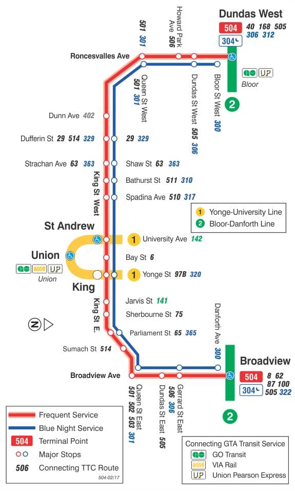 Mapa tramvajová linka 504 Král