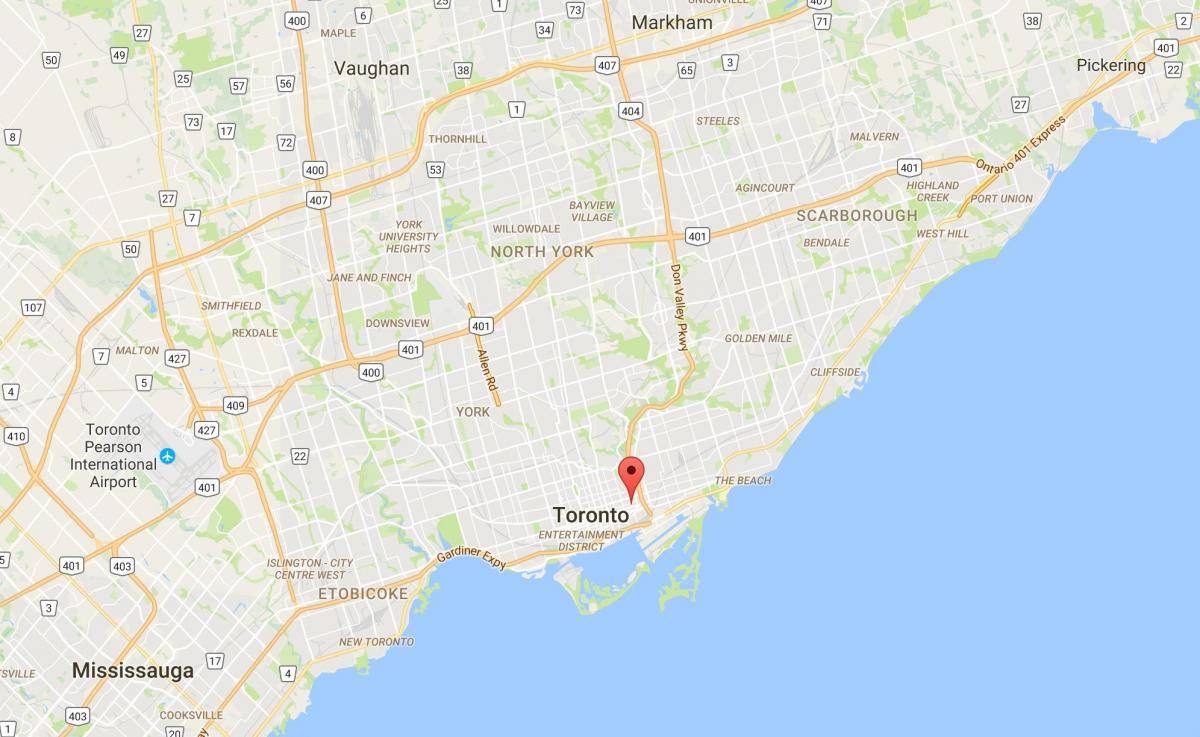 Mapa Trefann Soudu district Toronto