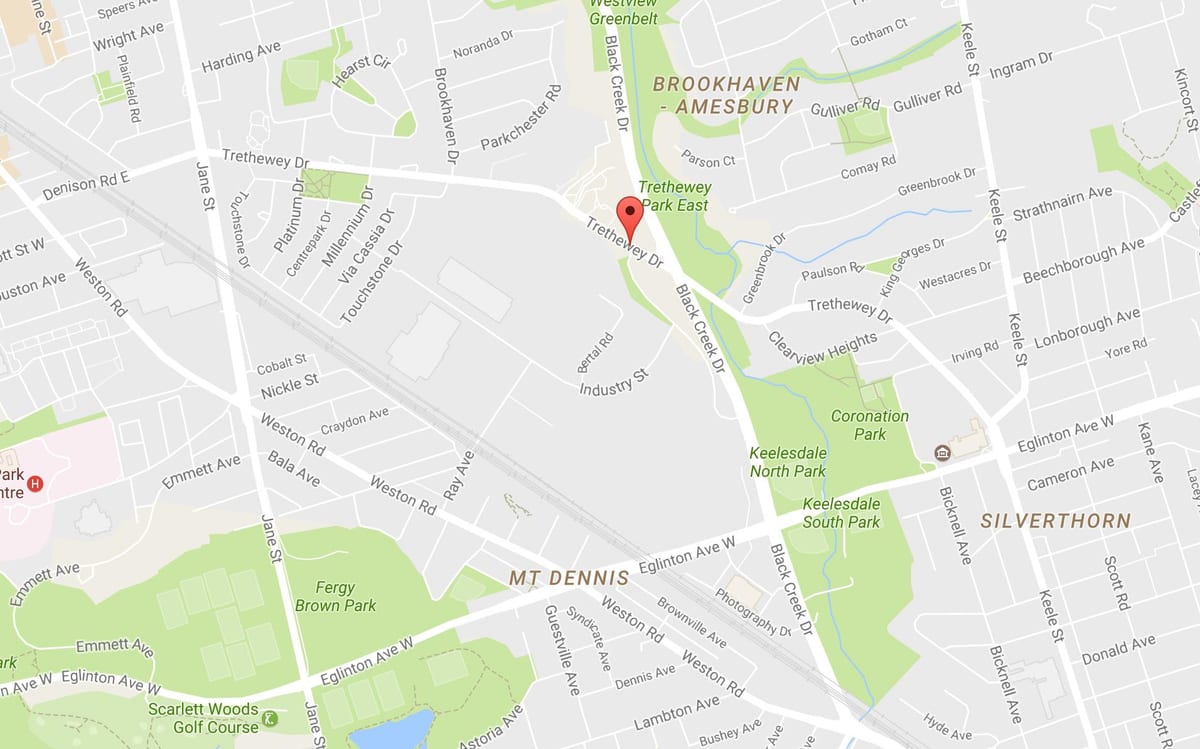Mapa Trethewey drive Toronto