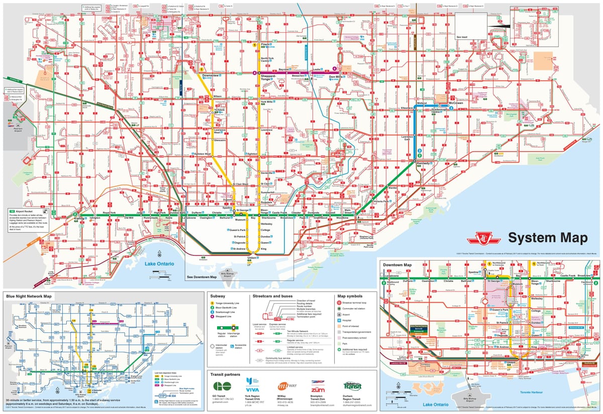 Mapa TTC autobusové linky