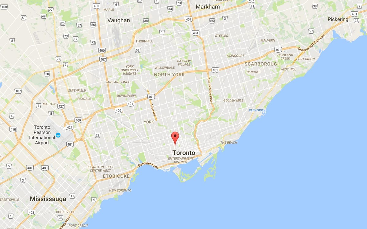 Mapa university Toronto kampusu