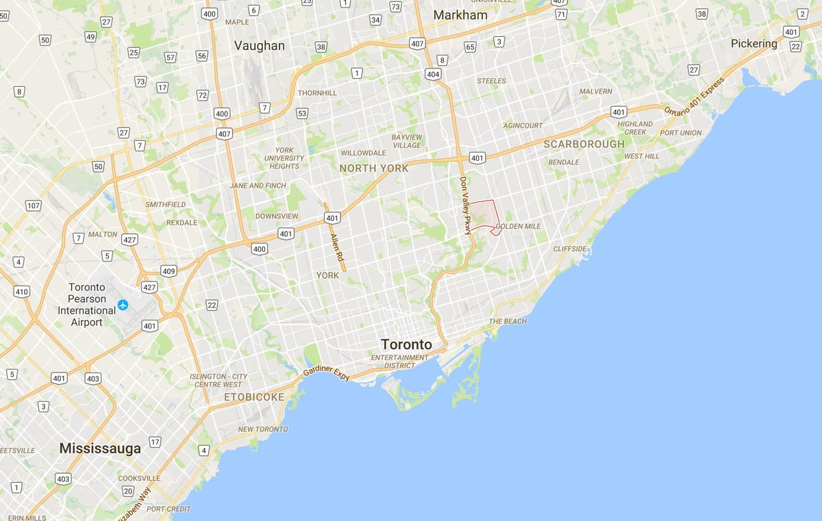 Mapa Victoria Village Toronto