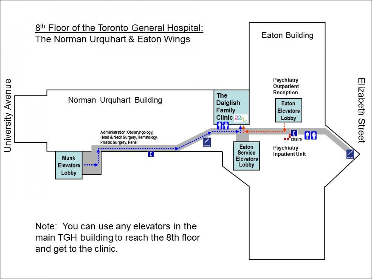 Mapa Všeobecné Nemocnice 8. patře Toronto