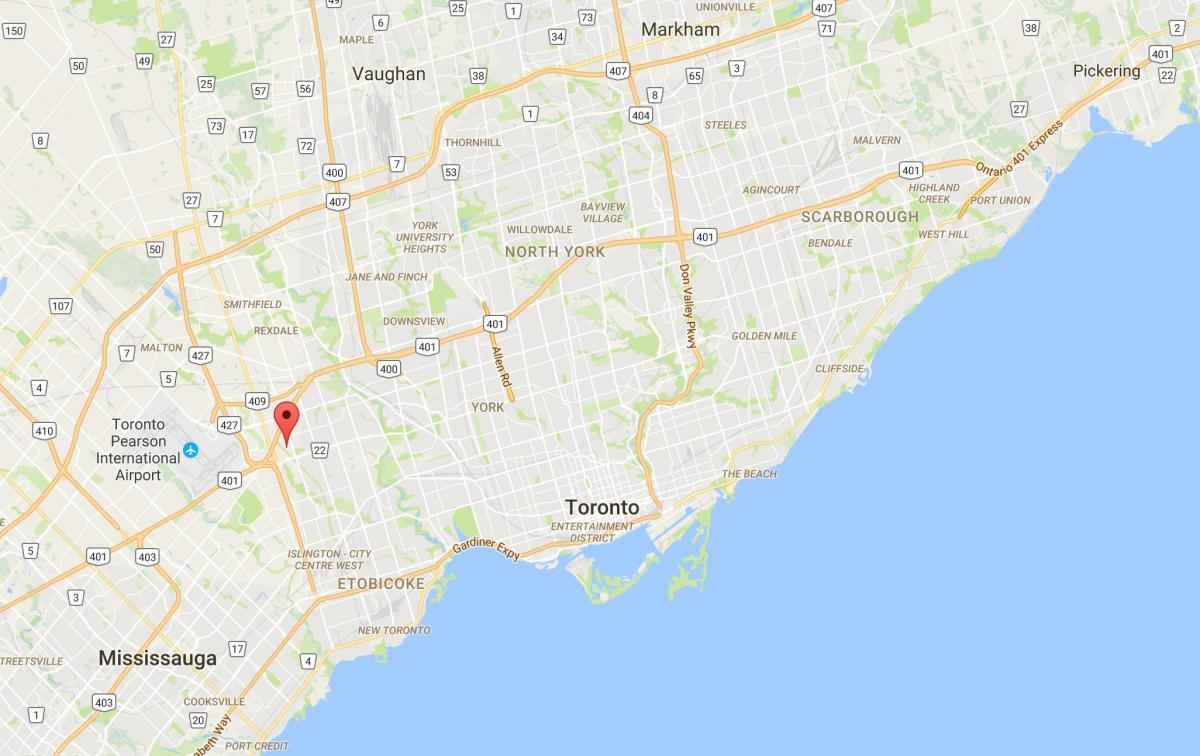 Mapa Willowridge district Toronto
