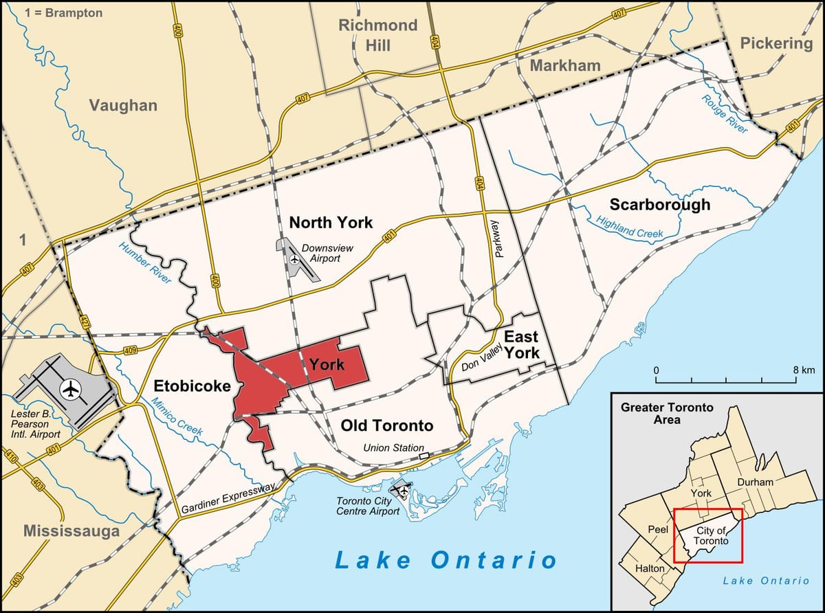 Mapa York Toronto