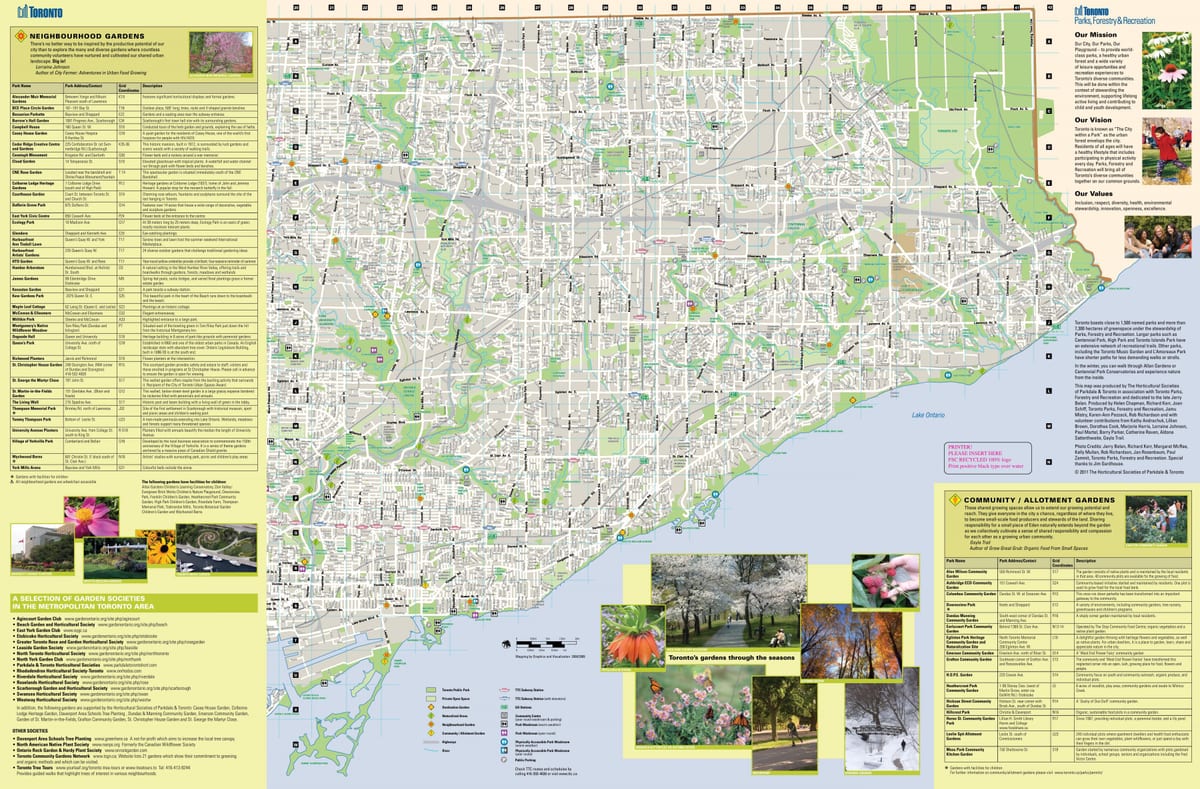Mapa zahrady Toronto east
