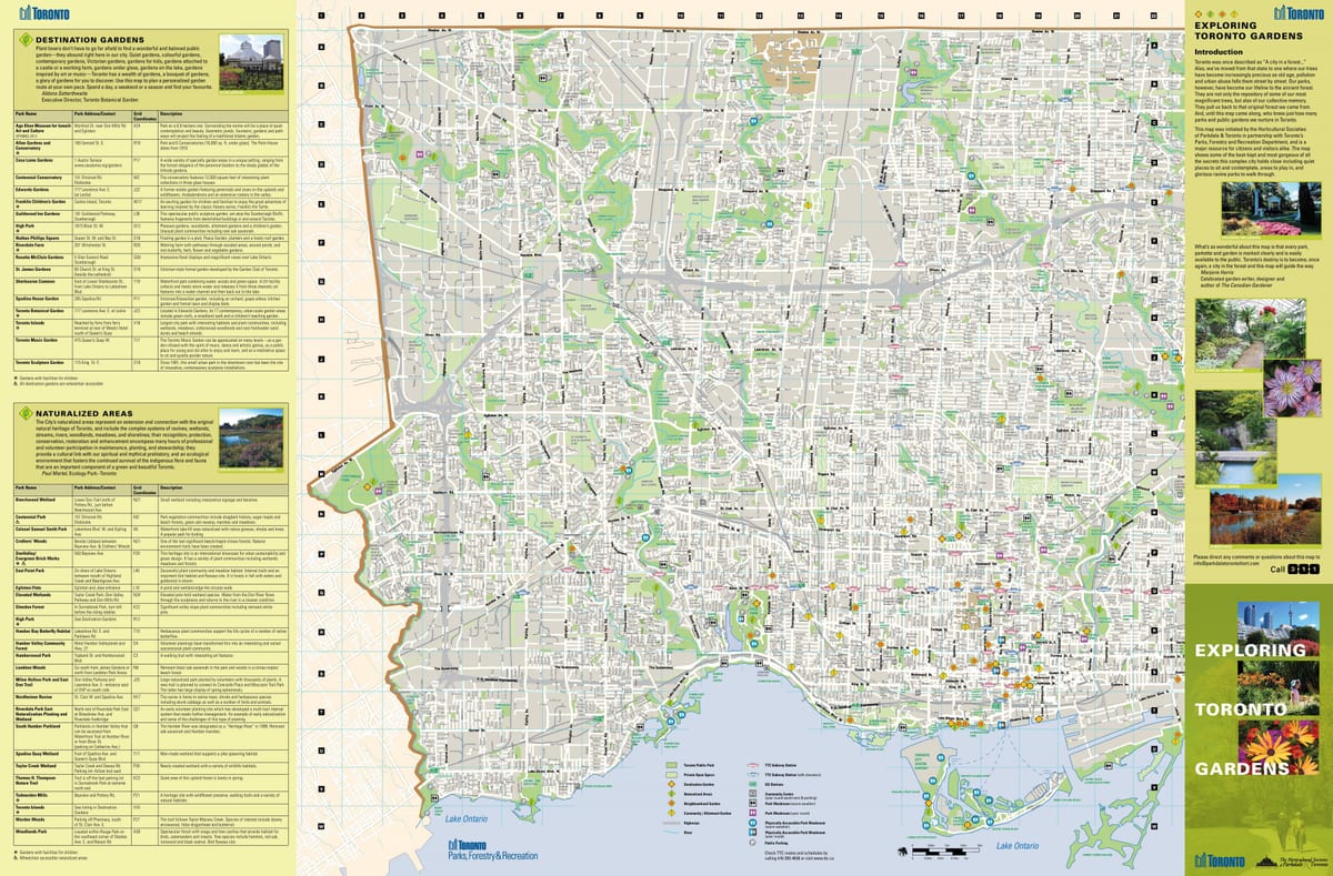 Mapa zahrady Toronto west