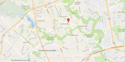 Mapa Albion road Toronto