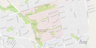 Mapa Amesbury sousedství Toronta