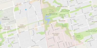 Mapa Bathurst Manor sousedství Toronta