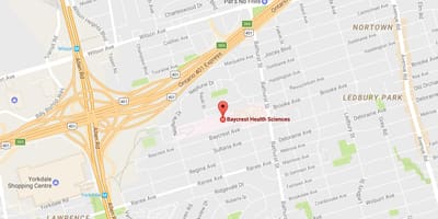 Mapa Baycrest Zdravotnických Věd Toronto