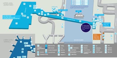 Mapa Billy Bishop Toronto city letiště