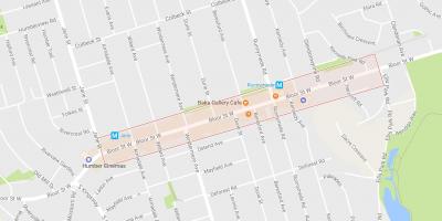 Mapa Bloor West Village, čtvrť Toronto