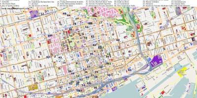 Mapa bod zájmu Toronto
