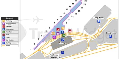 Mapa Buffalo Niagara letiště