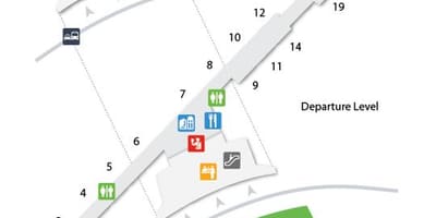 Mapa Buffalo Niagara letiště odletu úrovni
