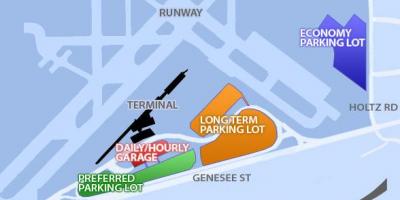 Mapa Buffalo Niagara airport parking