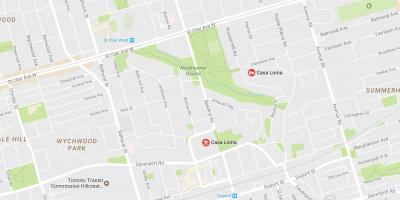 Mapa Casa Loma, čtvrť Toronto