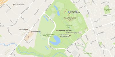 Mapa Centennial Park sousedství Toronta