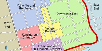Mapa Střední Toronto
