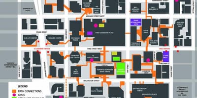 Mapa Cesty Toronto Downtown Pěší Chodník