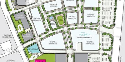 Mapa CF Obchody v Don Mills v Toronto