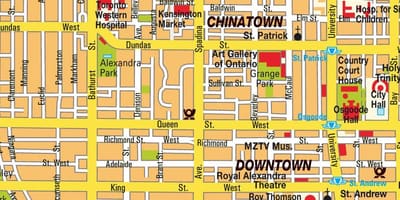 Mapa čínské čtvrti Ontario