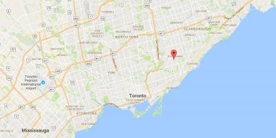 Mapa Clairlea district Toronto