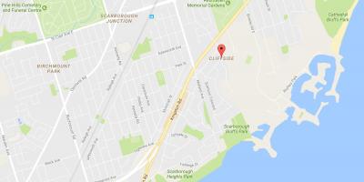 Mapa Cliffside sousedství Toronta