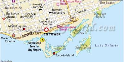 Mapa CN tower v Torontu