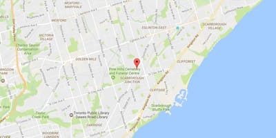 Mapa Danforth road Toronto