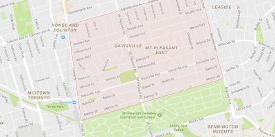 Mapa Davisville Village sousedství Toronta