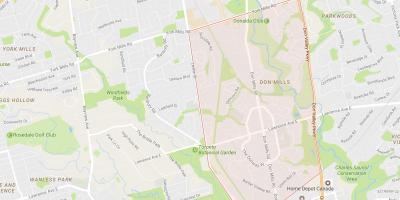 Mapa Don Mills sousedství Toronta