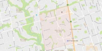 Mapa Don Valley Village sousedství Toronta