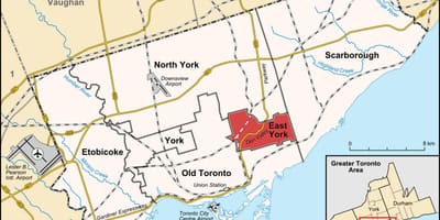 Mapa East York, Toronto