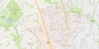 Mapa Eatonville sousedství Toronta