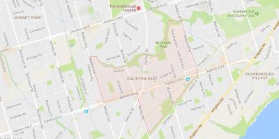 Mapa Eglinton Východním sousedství Toronta