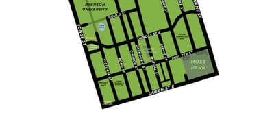 Mapa Zahradní Čtvrti přehled Toronto